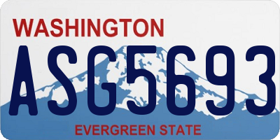 WA license plate ASG5693