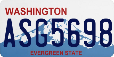 WA license plate ASG5698