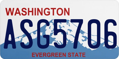 WA license plate ASG5706