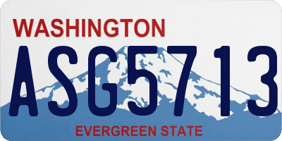 WA license plate ASG5713