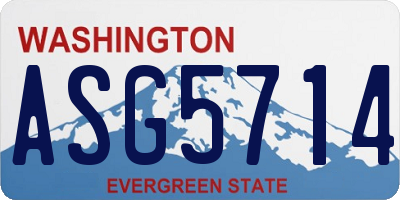 WA license plate ASG5714