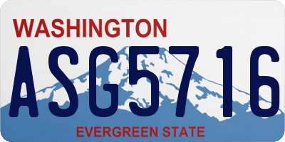 WA license plate ASG5716