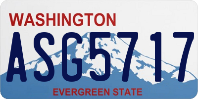 WA license plate ASG5717