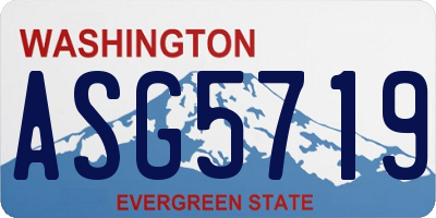 WA license plate ASG5719
