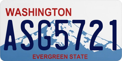 WA license plate ASG5721