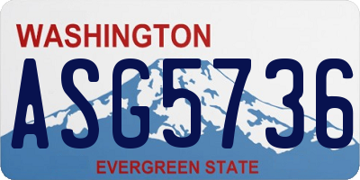 WA license plate ASG5736