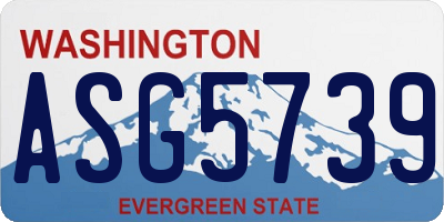 WA license plate ASG5739