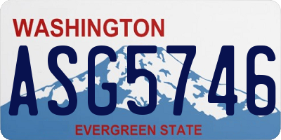 WA license plate ASG5746