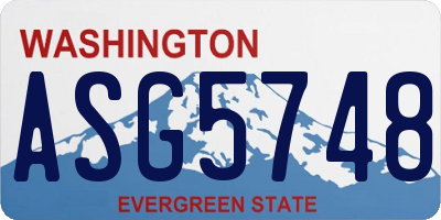 WA license plate ASG5748