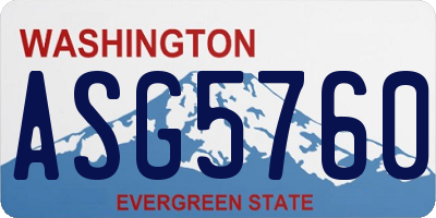 WA license plate ASG5760