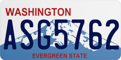 WA license plate ASG5762