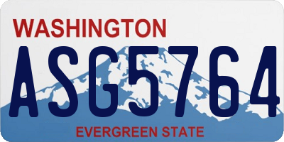 WA license plate ASG5764