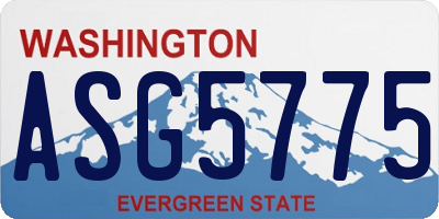 WA license plate ASG5775