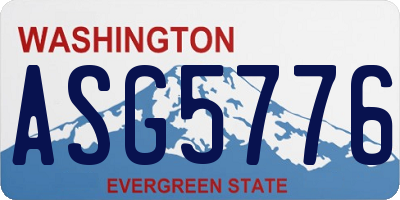 WA license plate ASG5776