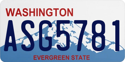 WA license plate ASG5781