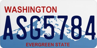 WA license plate ASG5784