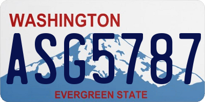 WA license plate ASG5787