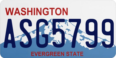 WA license plate ASG5799