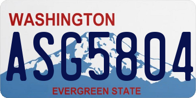 WA license plate ASG5804