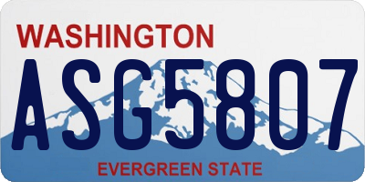 WA license plate ASG5807