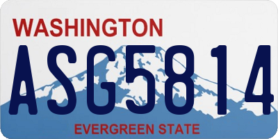 WA license plate ASG5814