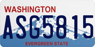 WA license plate ASG5815
