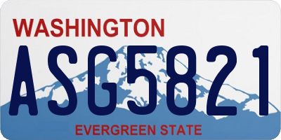 WA license plate ASG5821