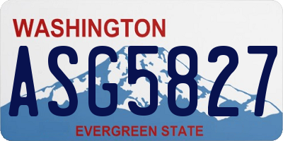 WA license plate ASG5827