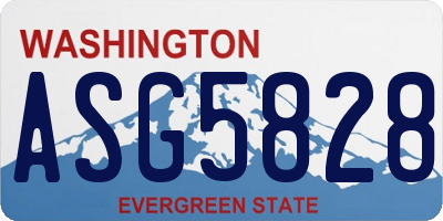 WA license plate ASG5828