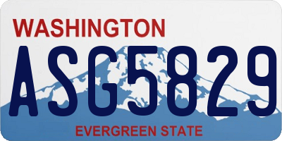 WA license plate ASG5829
