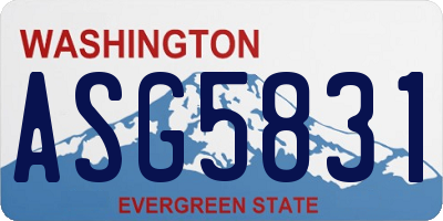 WA license plate ASG5831