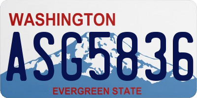 WA license plate ASG5836