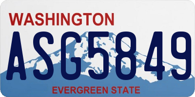 WA license plate ASG5849