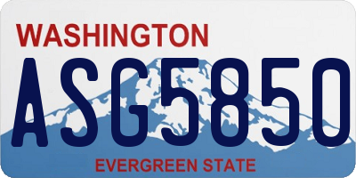 WA license plate ASG5850