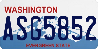 WA license plate ASG5852