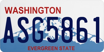 WA license plate ASG5861