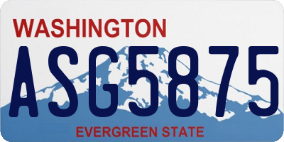 WA license plate ASG5875