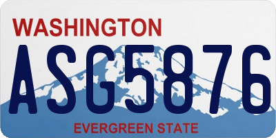 WA license plate ASG5876