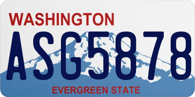 WA license plate ASG5878