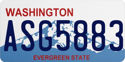 WA license plate ASG5883