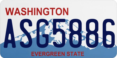 WA license plate ASG5886