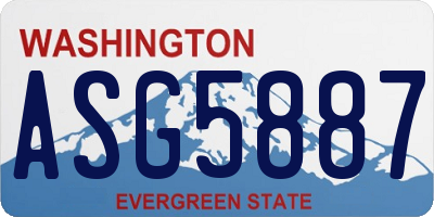 WA license plate ASG5887