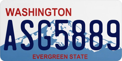 WA license plate ASG5889