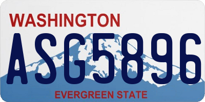 WA license plate ASG5896
