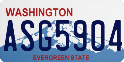 WA license plate ASG5904