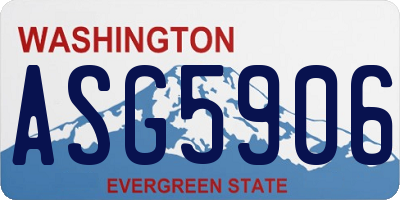 WA license plate ASG5906