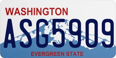 WA license plate ASG5909