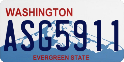 WA license plate ASG5911