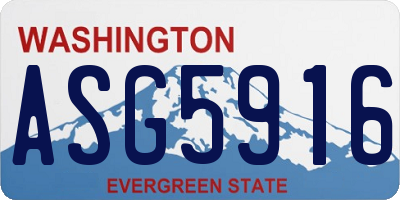 WA license plate ASG5916