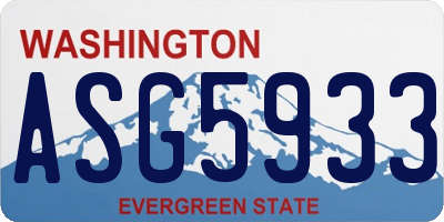 WA license plate ASG5933